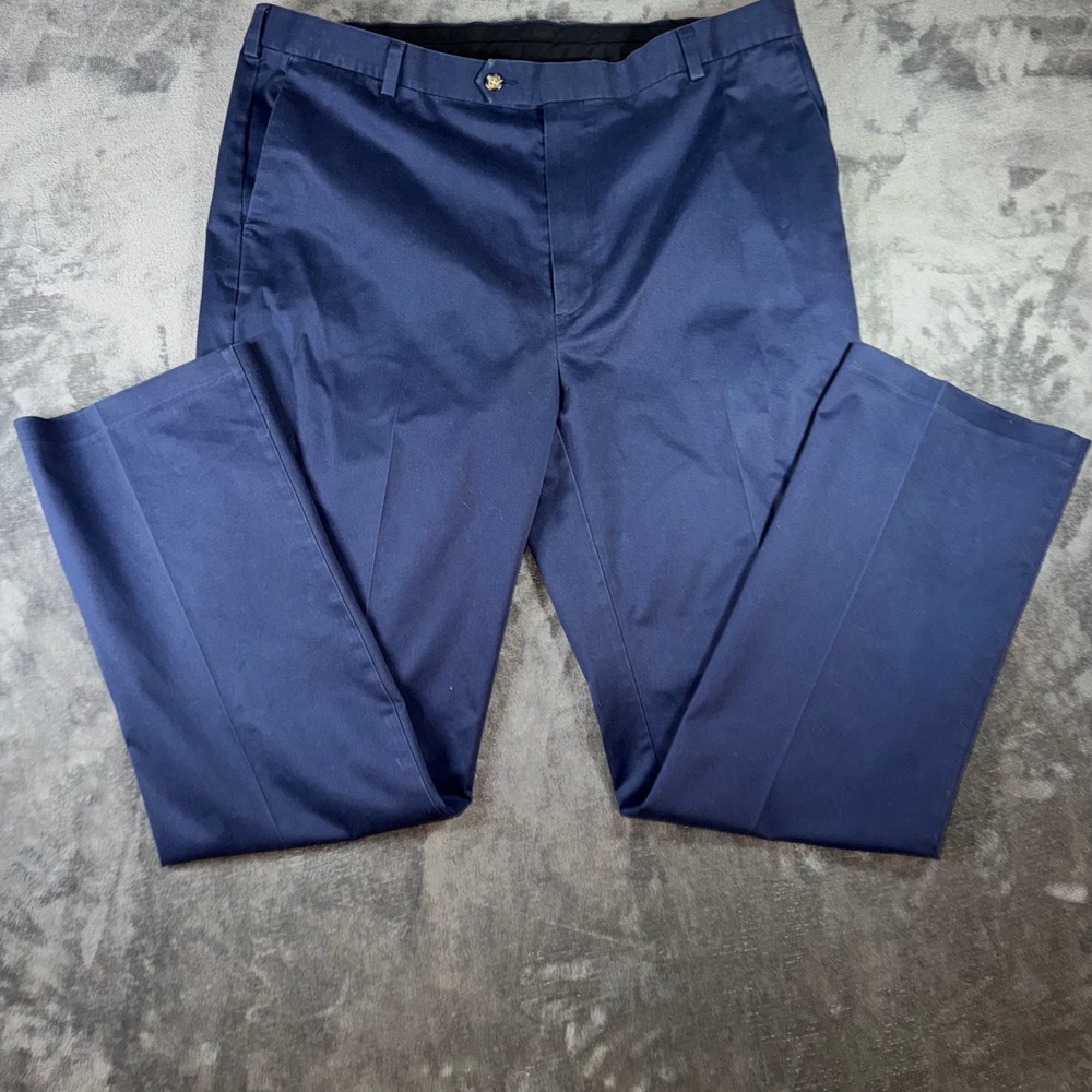 Mens 40x34 Roundtree & Yorke Chinos Navy Blue Excellent Straight Leg Stretch